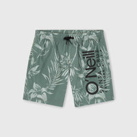 Mix and Match Cali Floral 14'' Badehose | Green Tonal Tropicana