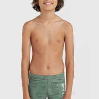 Mix and Match Crazy 8'' Racer Badehose | Green Vintage Surfer