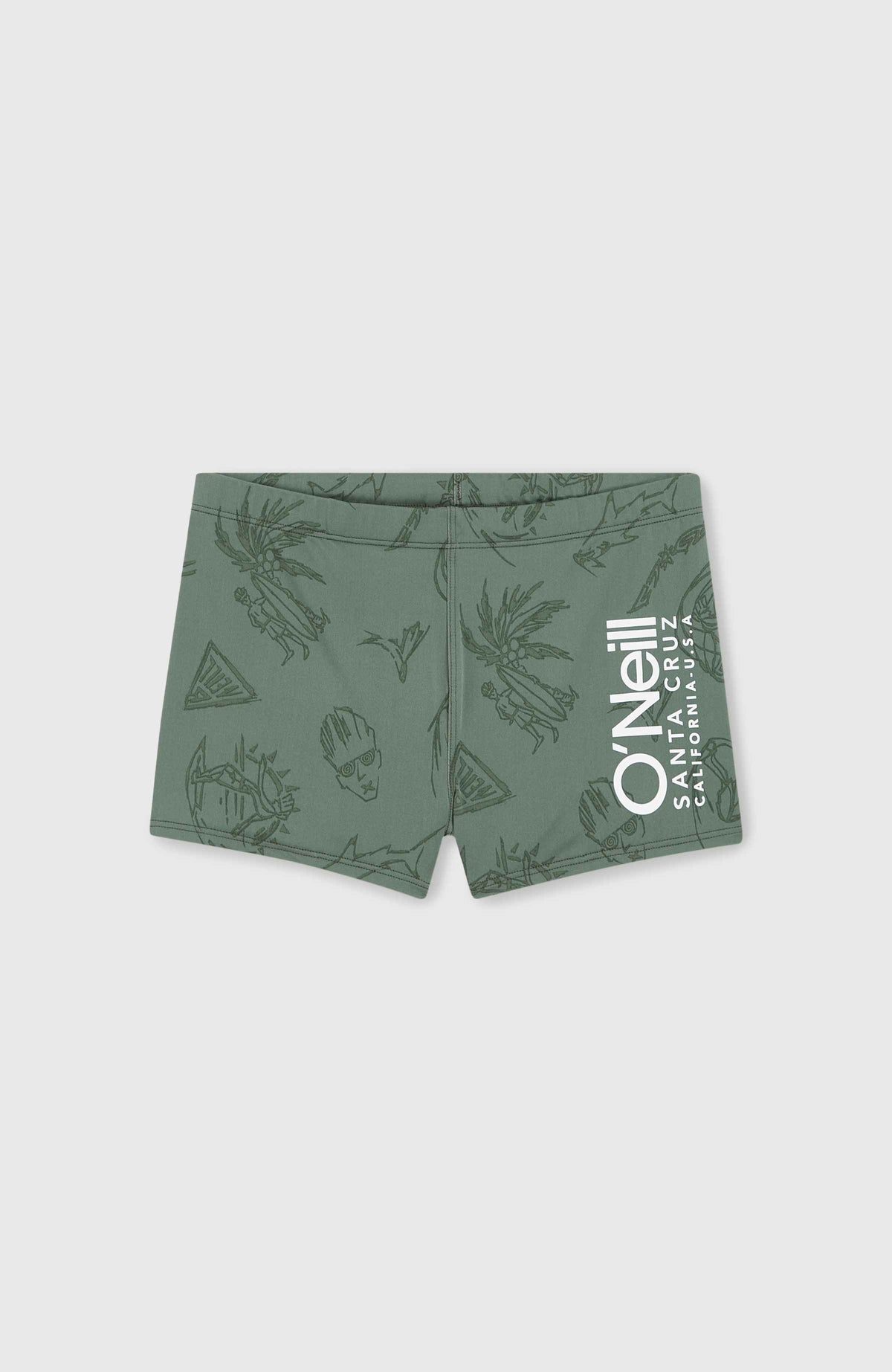 Mix and Match Crazy 8'' Racer Badehose | Green Vintage Surfer