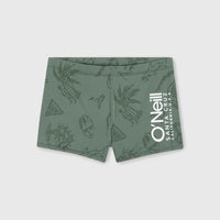 Mix and Match Crazy 8'' Racer Badehose | Green Vintage Surfer