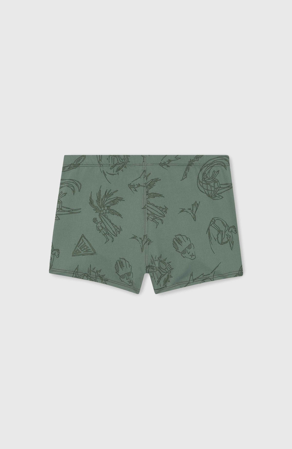 Mix and Match Crazy 8'' Racer Badehose | Green Vintage Surfer