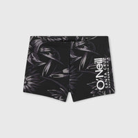 Mix and Match Crazy 8'' Racer Badehose | Black Tonal Tropican