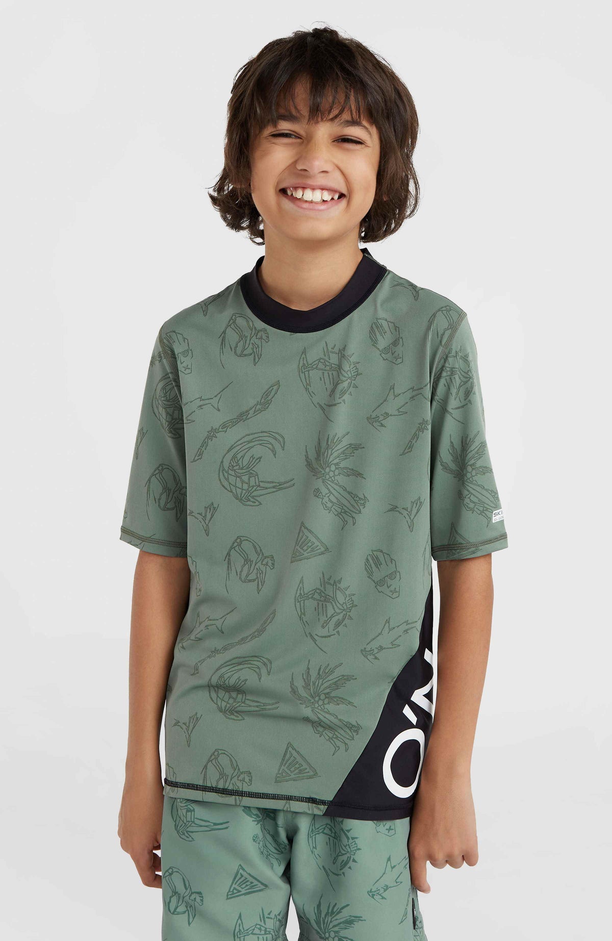 Mix and Match Crazy Shortsleeve-Schwimmshirt | Green Vintage Surfer