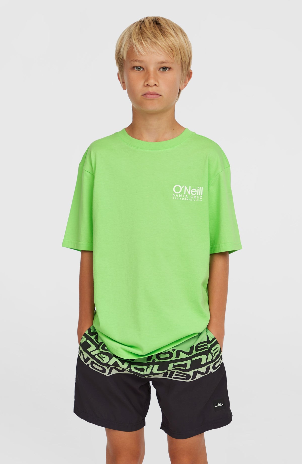 Cali Stripe 14'' Badehose | Green Upside Down