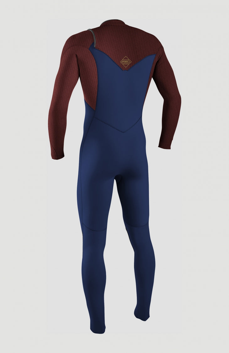 Hyperfreak Plus 4/3mm Chest Zip Full Wetsuit | Navy/Bloodshot