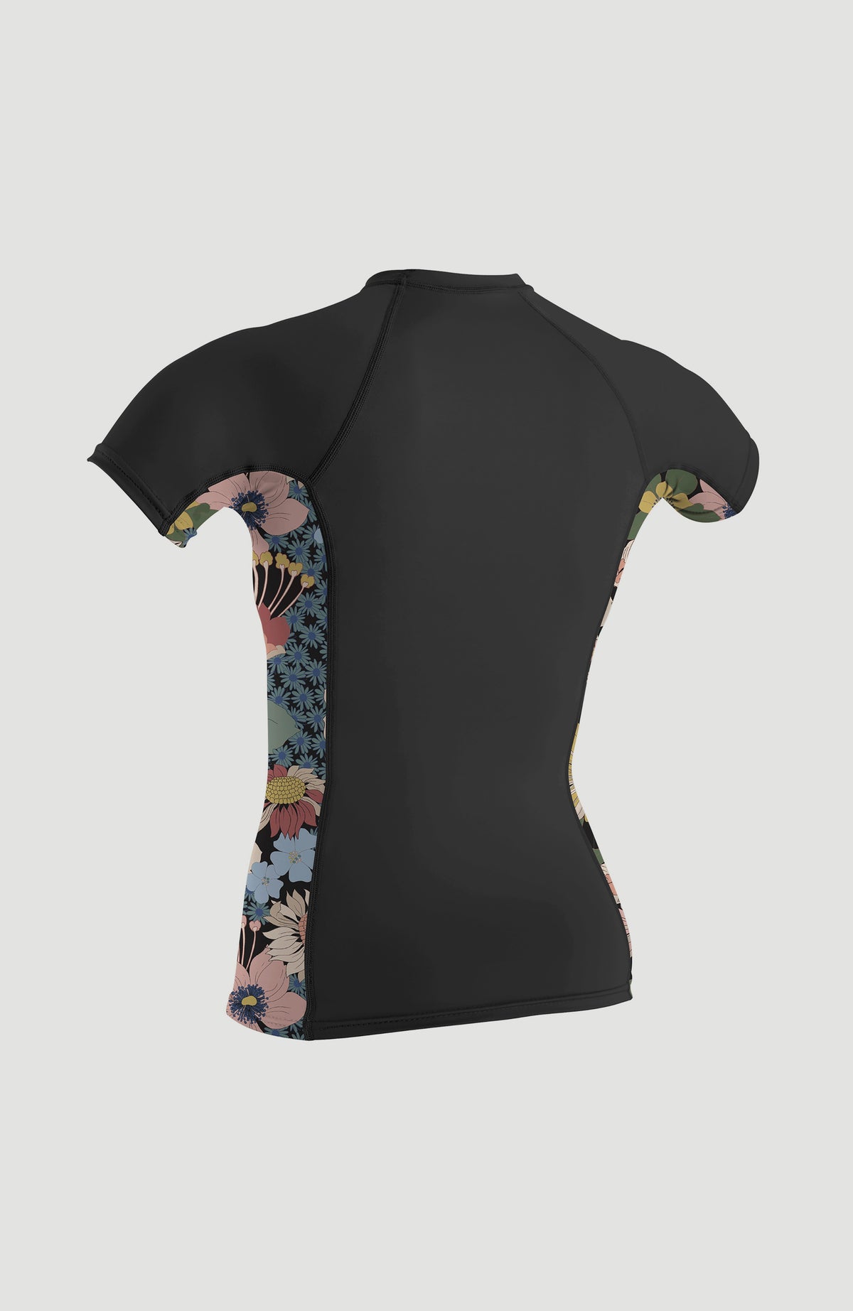 Side Print Short Sleeve Rash Guard | BLACK/TWIGGY