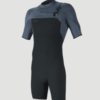 Hyperfreak 2mm Chest Zip Shortsleeve Spring Wetsuit | GUN METAL/CADET BLUE