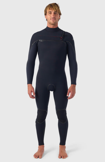 Hyperfreak Fire 4/3mm Chest Zip Full Wetsuit | BLACK/BLACK