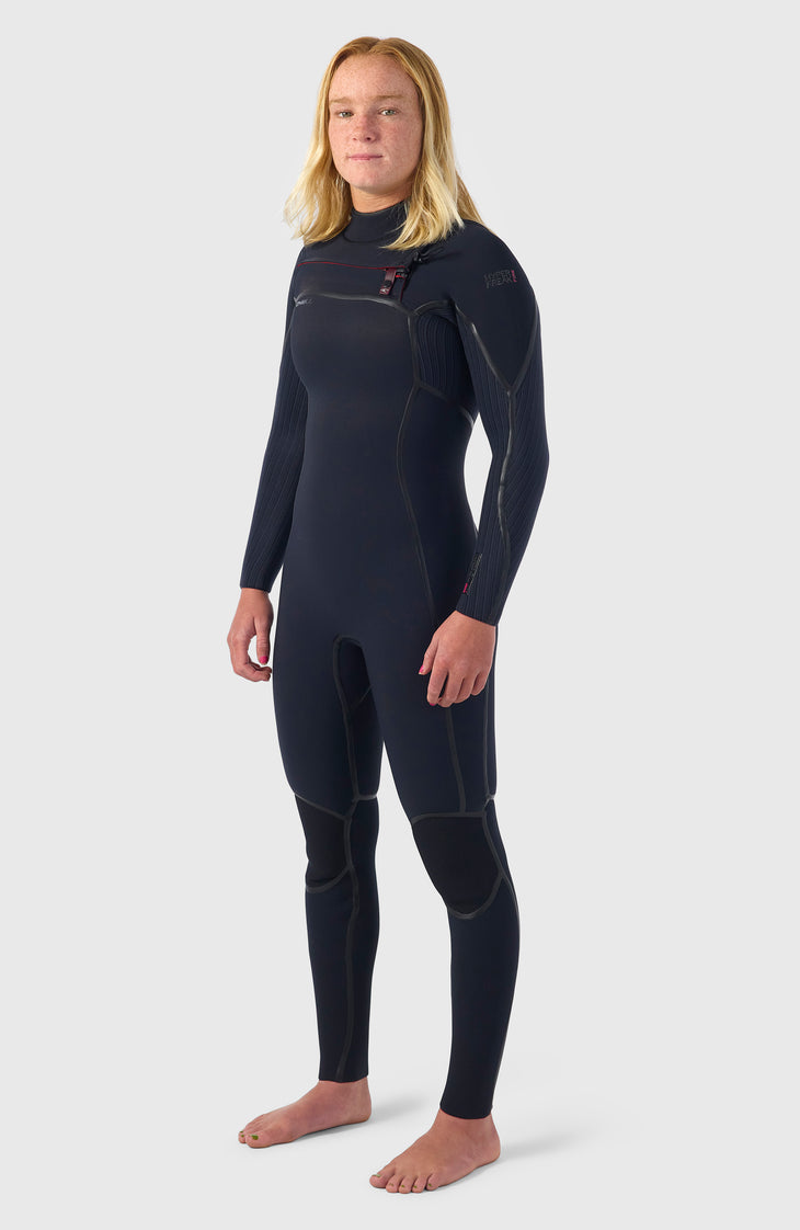 Hyperfreak Fire 4/3mm+ Chest Zip Full Wetsuit | BLACK/BLACK