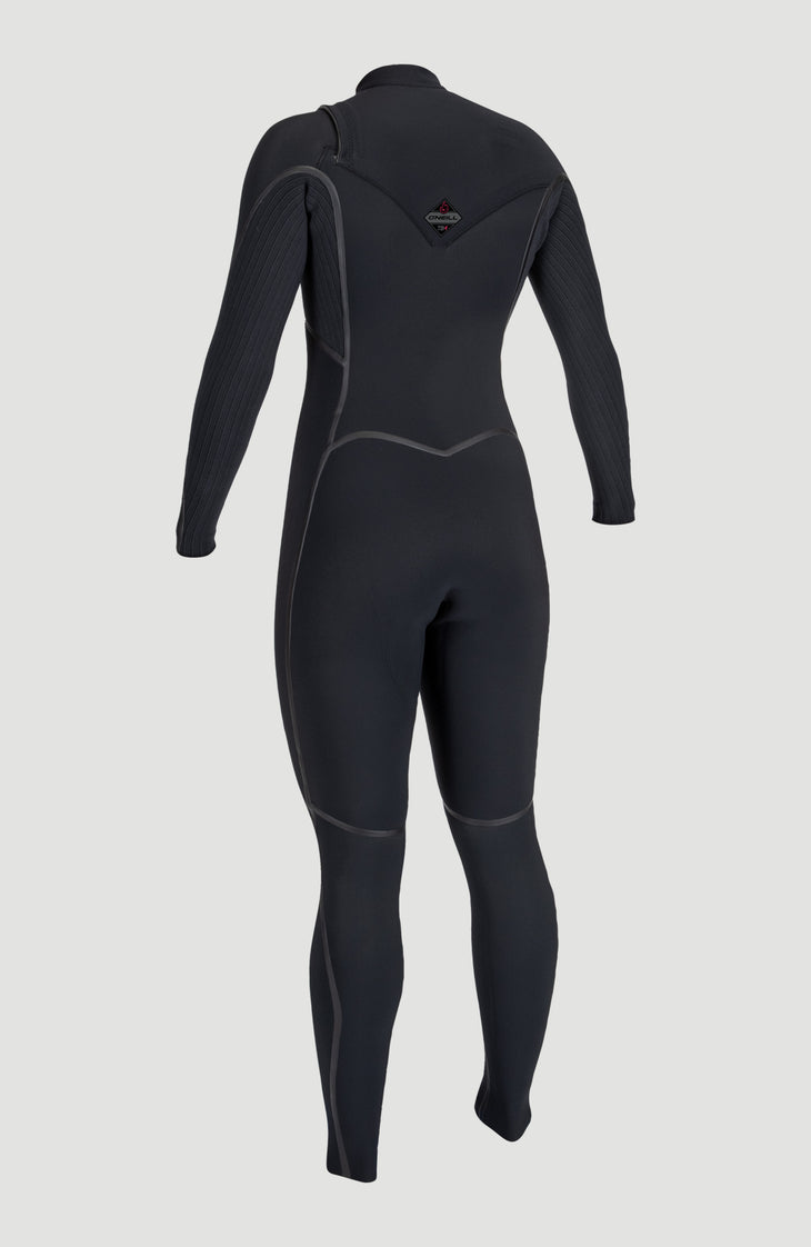 Hyperfreak Fire 5/4mm+ Chest Zip Full Wetsuit | BLACK/BLACK