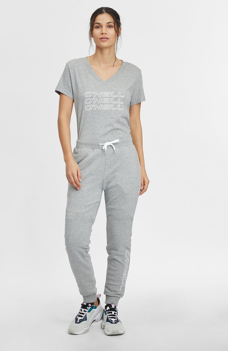 Triple Stack V-Neck T-Shirt | Silver Melee -A