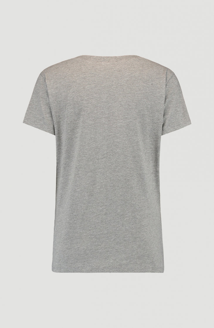 Triple Stack V-Neck T-Shirt | Silver Melee -A