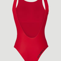 Logo High Neck Badeanzug | Paprika