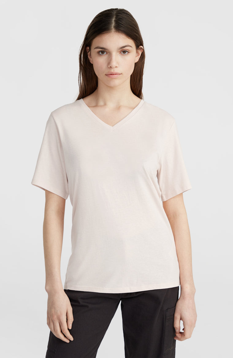Essentials T-Shirt mit V-Ausschnitt | Peach Whip