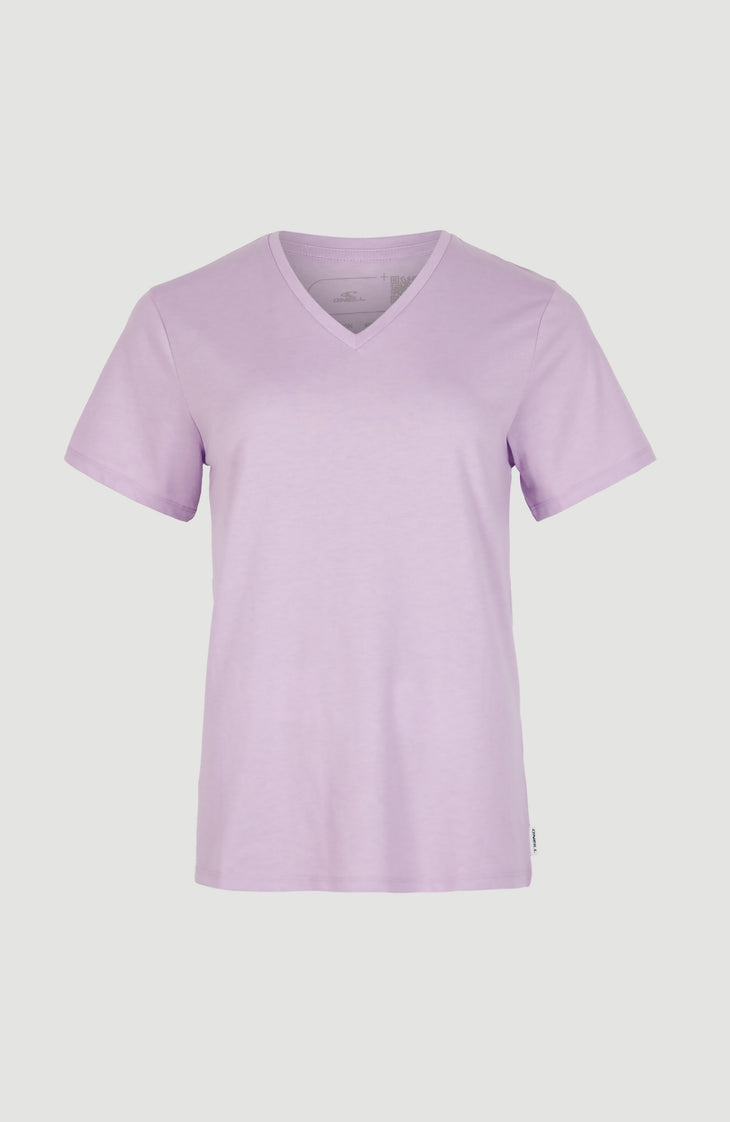 Essentials T-Shirt mit V-Ausschnitt | Purple Rose