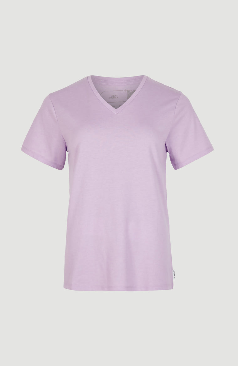 Essentials T-Shirt mit V-Ausschnitt | Purple Rose
